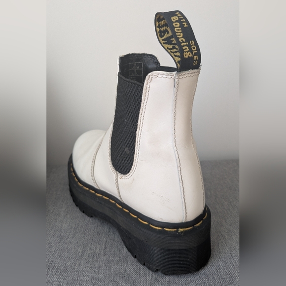 Dr Martens sz 8M 9W white leather platform chelsea boots - Air Wair - Picture 11 of 16